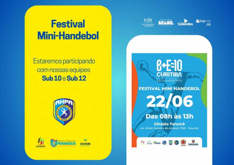 AHPA/SESPOR/SICOOB participa do Festival E+E=10 de Mini-Handebol 