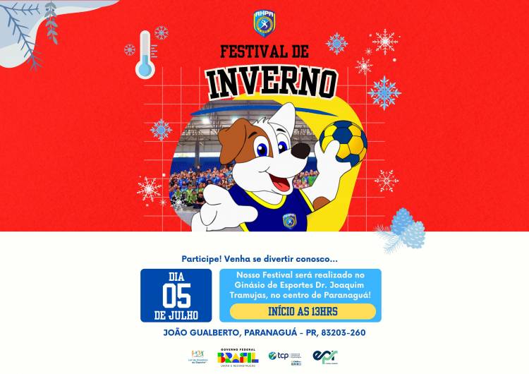 AHPA/SESPOR/SICOOB/Paranaguá realiza Festival de Inverno de Mini-Handebol neste sábado (5) em Paranaguá